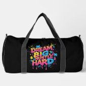 Traum groß, arbeite hart Gym-Ausrüstung Duffle Bag (Vorderseite)