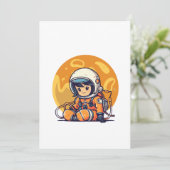 Traum groß, kleiner Astronaut Einladung (Stehend Vorderseite)