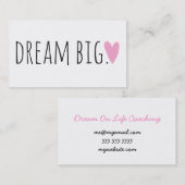 Traum groß mit Herzen Visitenkarte (Vorne/Hinten)