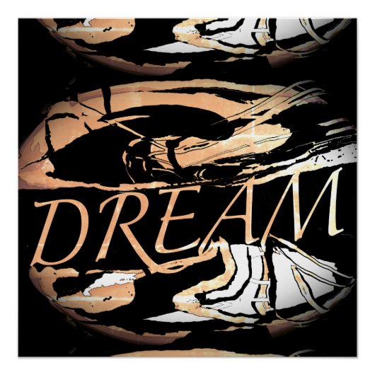 "Traum" hellrosa Weiß Inspiration Abstrakt Poster (Vorderseite)