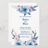 Traum in Blau: Personalisierte Einladung zur Hochz (Vorne/Hinten)