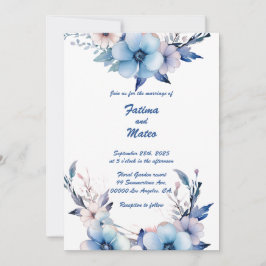 Traum in Blau: Personalisierte Einladung zur Hochz