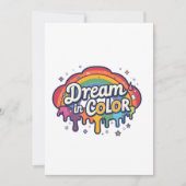 Traum in Farbe | Regenbogen-Positiv-Zitat Einladung (Vorderseite)