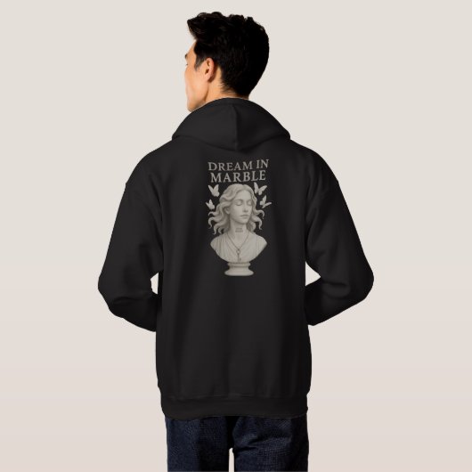 Traum in Marmor – Geist in Blüte Hoodie (Schwarz voll)