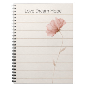 Traum Liebe Hoffnung Noten Rosa Blume Notizblock