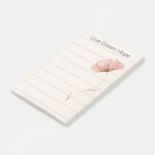 Traum Liebe Hoffnung Noten Rosa Blume Post-it Klebezettel