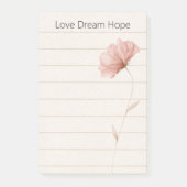 Traum Liebe Hoffnung Noten Rosa Blume Post-it Klebezettel (Vorderseite)