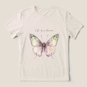 Traum Lila grüner Schmetterling Tri-Blend Shirt