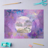 Traum Lila und Gold Bunnies Collage Decoupage Seidenpapier (Basteln)