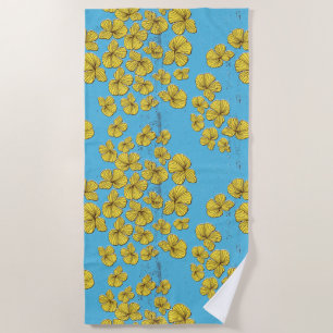 Traum-Lineart-Blumen für die UKRAINE  Strandtuch