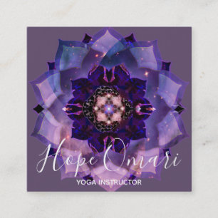 Traum-Lotus-Meditations-Mandala Quadratische Visitenkarte