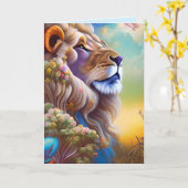 Traum-Löwen-Grußkarte Karte (Gelbe Blume)