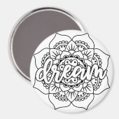 Traum Mandala Black & White Magnet (Vorderseite/Rückseite)