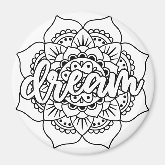 Traum Mandala Black & White Magnet (Vorne)