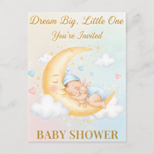 Traum-Mond-Baby-Shower-Einladung - Schlafendes Bab Einladungspostkarte