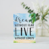 Traum ohne Angst Beach Thema Postkarte (Stehend Vorderseite)