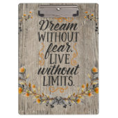 Traum ohne Angst Klemmbrett (Vorderseite)