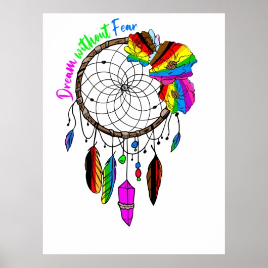 Traum ohne Angst - LGBTQ+ Traumfänger Poster (Vorne)