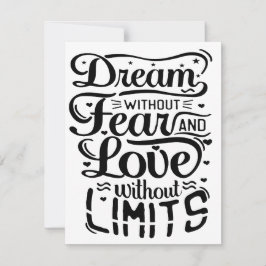 "Traum ohne Angst, Liebe ohne Grenzen" Feiertagskarte