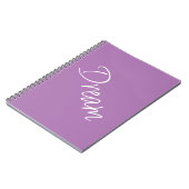 "Traum" - Phrase Lavender Lila Hintergrund Notizblock (Linke Seite)
