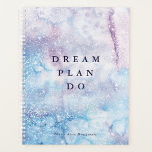 Traum, Plan, Do - Wasserfarben Lila Universum Planer