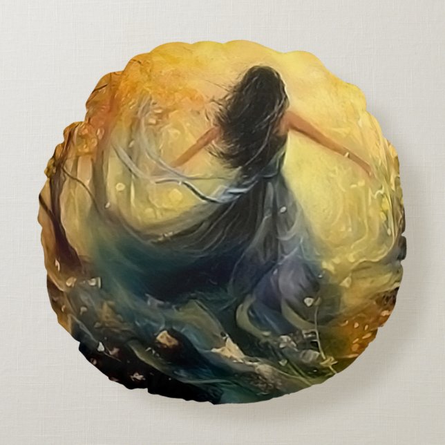 Traum Rundes Kissen (Vorderseite)