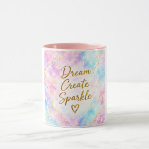 Traum Schaffen Funkeln Pastell Wasserfarbe Gold Ro Tasse