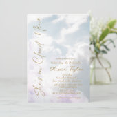 Traum Sie ist auf Cloud 9 Soft Brautparty Einladung (Stehend Vorderseite)