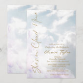 Traum Sie ist auf Cloud 9 Soft Brautparty Einladung (Vorne/Hinten)