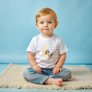 Traum über der Raccoon Babydusche des Mondes Baby T-shirt