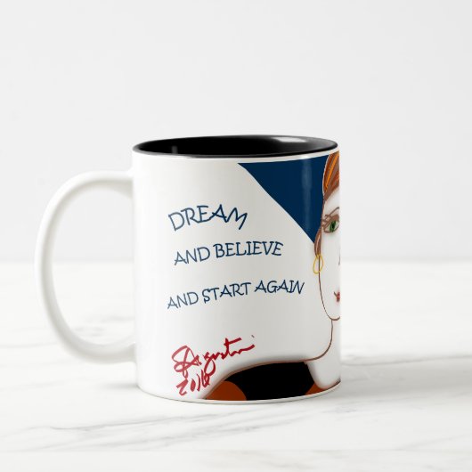 Traum und glauben Sie Zweiton 11oz Tasse (Links)