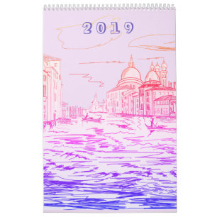 Traum und Reisen durch Städte Kalender