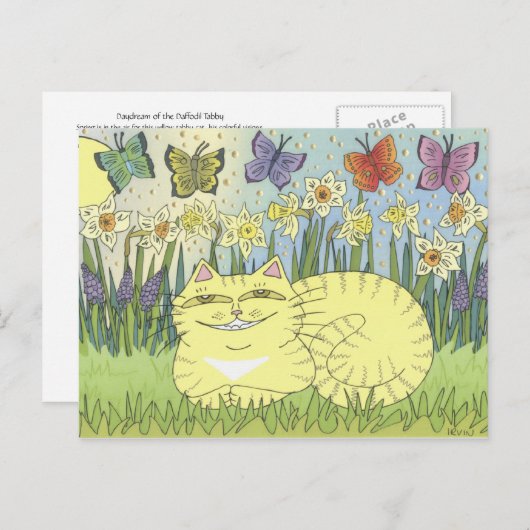 Traum vom Daffodil Tabby Postkarte (Vorne/Hinten)