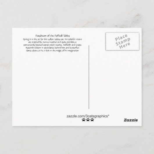 Traum vom Daffodil Tabby Postkarte (Rückseite)