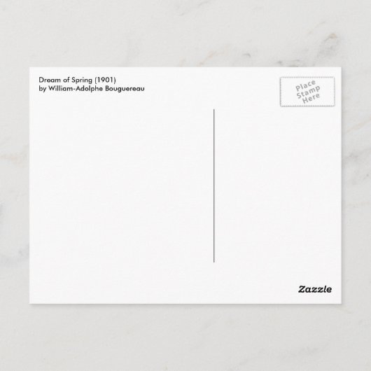 Traum vom Frühling, Rêve de Printemps von Bouguere Postkarte (Rückseite)