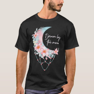 Traum vom Mondfänger Blaue rosa Lilien Blumen T-Shirt