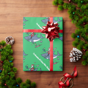 Träum von einem großen weißen Weihnachten grün Geschenkpapier