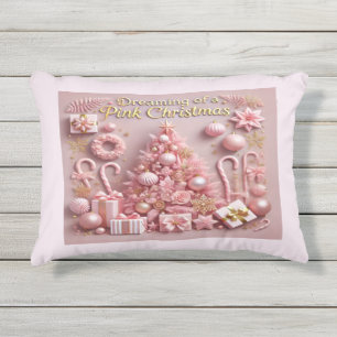 Träum von einem rosa Weihnachten Kissen Für Draußen