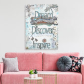 Traum von Mixed Media Art Quote Leinwanddruck (Insitu (Wohnzimmer))