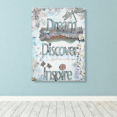 Traum von Mixed Media Art Quote Leinwanddruck (Insitu (Holzboden))