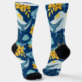 Traum von Walen in Blau Socken (Gewinkelt)