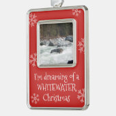 Traum von Whitewater Christmas Custom Foto Rahmen-Ornament Silber (Links)