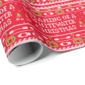 Traum von Whitewater Christmas Red Rafters Geschenkpapier (Rolleneckpunkt)