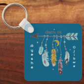 Träum weiter Boho-Stammes-Name/Eingeborener-Stamm Schlüsselanhänger (Vorderseite)