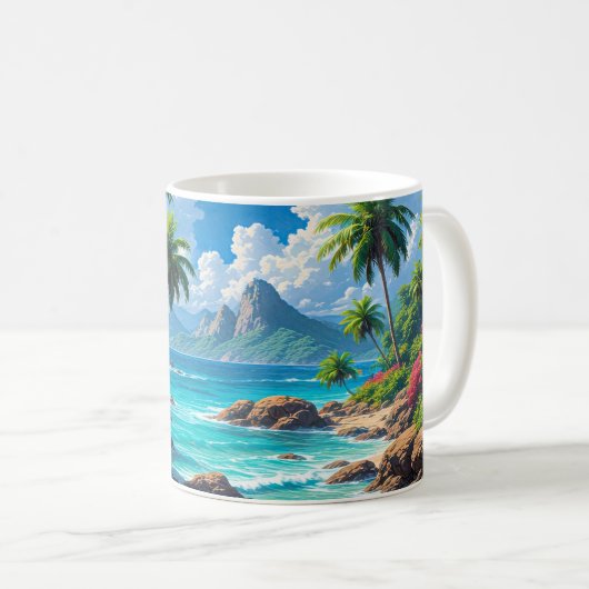 Traum Weiter, Tropisches Paradies, Kaffeetasse (VorderseiteRechts)