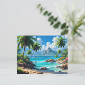Träum weiter, tropisches Paradies, Postkarte (Stehend Vorderseite)