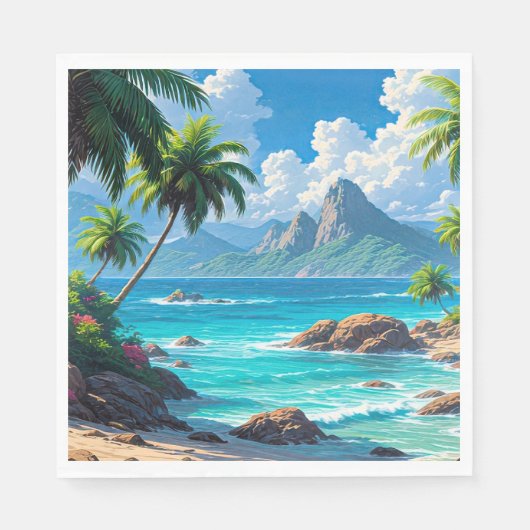 Traum weiter, tropisches Paradies, Serviette (Vorderseite)