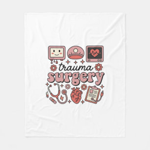 Trauma-Chirurgie Vintage Medizin Vektor-Shirt-Desi Fleecedecke