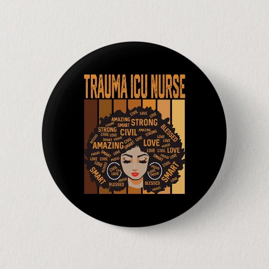 Trauma Icu Nurse Powerful Black History Month Blac Button (Vorderseite)