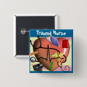 Trauma-Krankenschwester-Kunst-Geschenke Button (Vorne & Hinten)